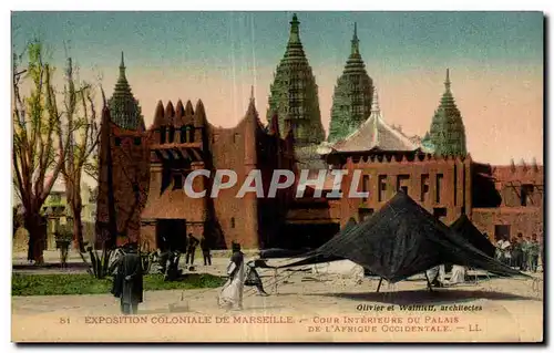 Cartes postales Marseille Exposition coloniale 1922 Cour interieure du palais de l Afrique occidentale