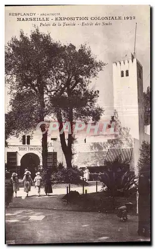 Cartes postales Marseille Exposition coloniale 1922 Palais de la Tunisie Entree des souks