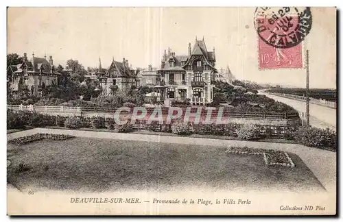 Cartes postales Deauville sur mer Promenade de la plage la villa Perla