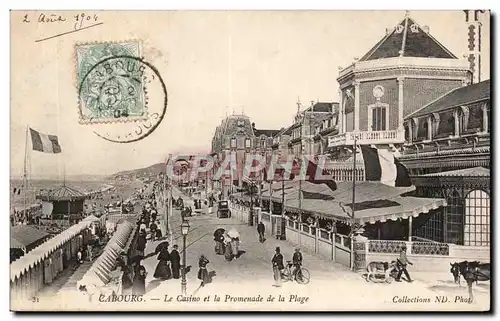 Cartes postales Cabourg Le casino et la promenade de la plage