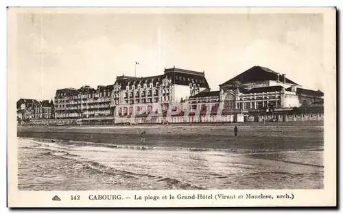 Ansichtskarte AK Cabourg La plage et le grand hotel (Viraut et Mauclerc)