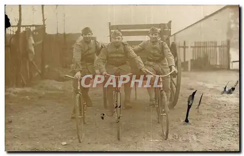 CARTE PHOTO Militaria Soldats Belgique Velo