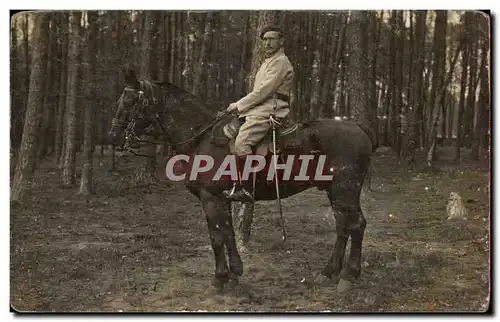 CARTE PHOTO Militaria Soldat Cavalier Cheval Horse