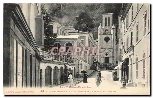 Cartes postales Eaux Bonnes L etablissement thermal et l eglise