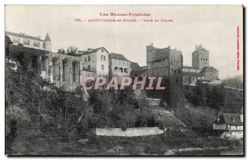 Ansichtskarte AK Sauveterre de Bearn Tour et eglise