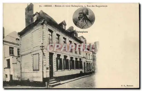 Cartes postales Arras Maison ou vecut Robespierre Rue des Rapporteurs