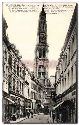 Ansichtskarte AK Arras La rue St Gery et le beffroi