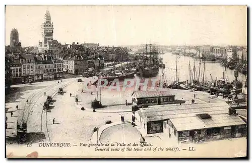 Ansichtskarte AK Dunkerque Vue generale de la ville et des quais