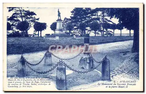 Ansichtskarte AK Avranches Le monument du souvenir Francais et la pierre Henri II