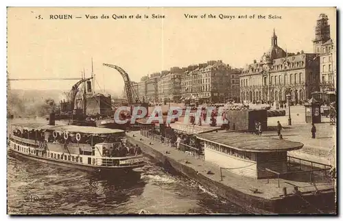 Cartes postales Rouen Vues des quais et de la Seine