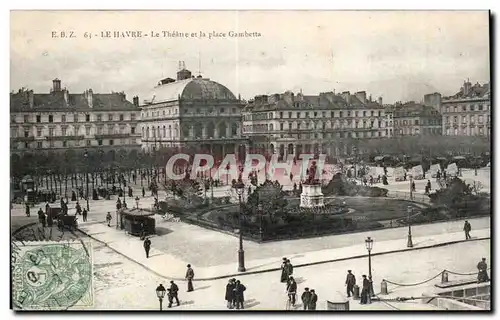 Le Havre - Le Theatre - Place Gambetta - Cartes postales