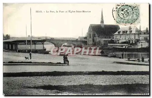 Sens - Le Port - Le Pont - L Eglise Saint Maurice - Ansichtskarte AK