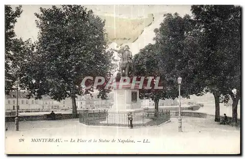 Montereau - La Place et la Statue de Napoleon I - Ansichtskarte AK