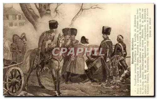 Montereau Historique - Napoleon pointant l artillerie a la bataille de Montereau - Ansichtskarte AK