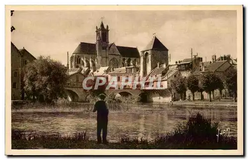 Moret sur Loing - La Ville vue de la rive droite du Loing Pecheur - Ansichtskarte AK