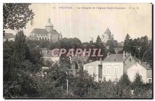 Cartes postales Provins Le donjon et l eglise Saint Quiriace