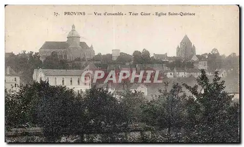 Ansichtskarte AK Provins Vue d ensemble Tour Cesar Eglise Saint Quiriace