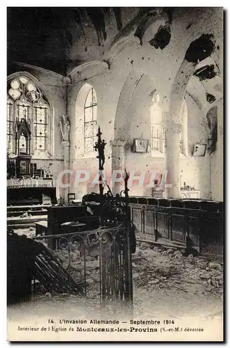 Montceaux les Provins - L Eglise devastee - Ansichtskarte AK