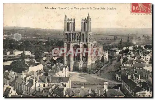 Mantes sur Seine - Vue prise de la Tour St Maclou - Ansichtskarte AK