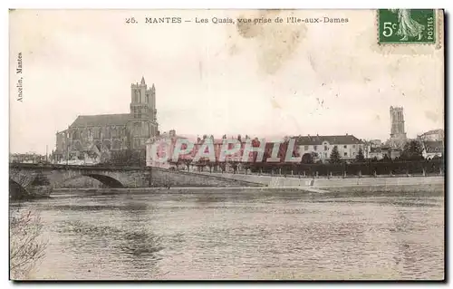 Mantes sur Seine - Les Quais - vue prise de l Ile aux Dames - Ansichtskarte AK