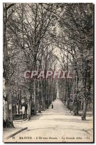 Mantes - L Ile aux Dames - La Grande Allee - Cartes postales