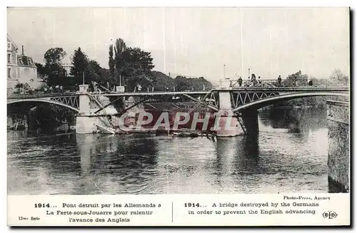 Cartes postales La Ferte sous Jouarre Pont detruit par les allemands