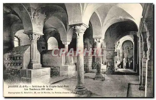 Cartes postales Jouarre Interieur de la crypte Saint Paul Les tombeaux