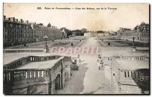 Ansichtskarte AK Palais de Fontainebleau Cour des adieux vue de la terrasse