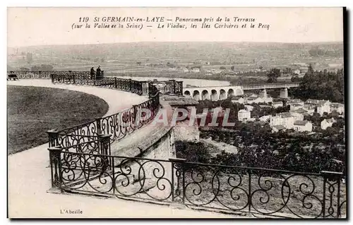 Ansichtskarte AK Saint Germain en Laye Panorama pris de la terrasse le viaduc les iles Corbieres et le Pecq