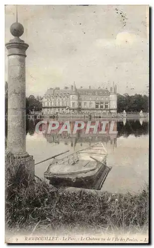 Cartes postales Rambouillet Le parc Le chateau vu de l ile aux poules