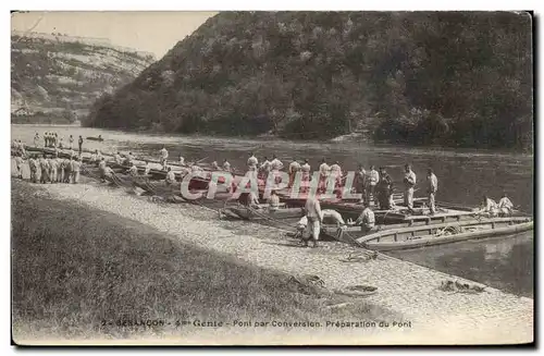 Ansichtskarte AK Besancon Genie Pont par conversion Preparation du pont Militaria