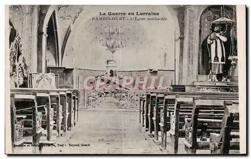 Ansichtskarte AK Militaria Rambucourt Eglise bombardee