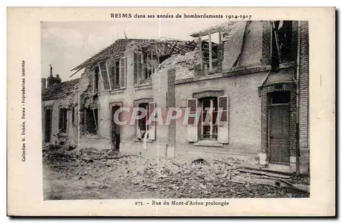 Ansichtskarte AK Militaria Reims Rue du Mont d Arene prolongee