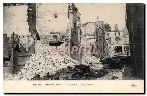 Cartes postales Militaria Reims Rue de Lille