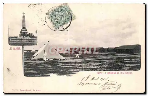 Cartes postales Militaria Camp et monument d Auvours Le Mans