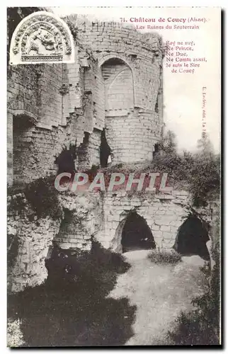 Cartes postales Coucy le Chateau Les ruines du souterrain