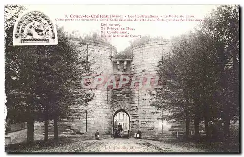 Cartes postales Coucy le Chateau Les fortifications La porte de Laon