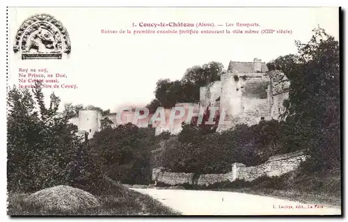 Ansichtskarte AK Coucy le Chateau Les remparts