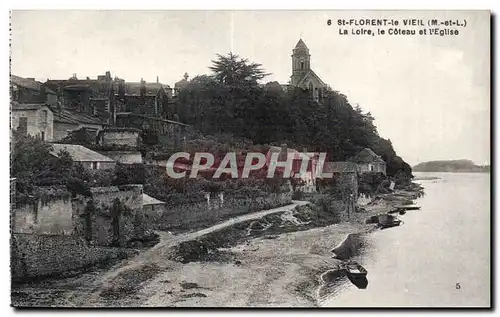 Cartes postales St Florent le Vieil La loire le coteau et l eglise