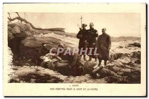 Cartes postales Militaria Aubert Nos martyrs pour le droit et la patrie