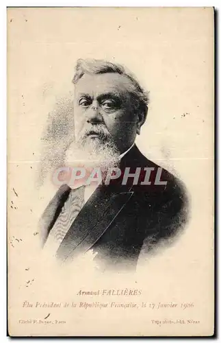 Cartes postales Armand Fallieres President de la Republique 17 janvier 1906 Politique