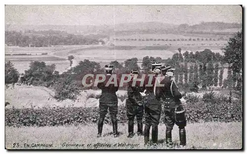 Ansichtskarte AK Militaria En campagne Generaux et officiers d etat major