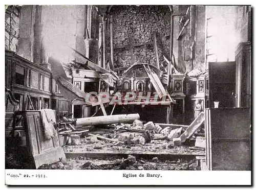 Cartes postales Guerre de 1914 Militaria Eglise de Barcy