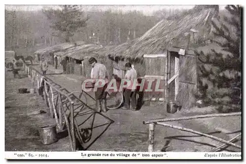 Ansichtskarte AK Guerre de 1914 Militaria la grande rue du village de Bon Espoir Velo Cycle