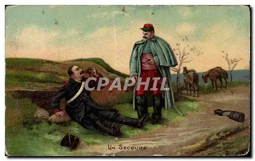 Cartes postales Militaria Un secours