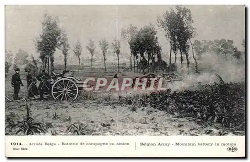 Cartes postales Militaria Armee belge Batterie de campagne en action