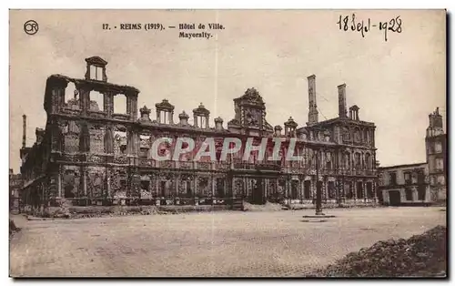 Cartes postales Militaria Reims Hotel de ville