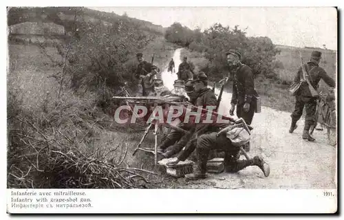 Ansichtskarte AK Militaria Infanterie avec mitrailleuse