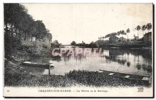 Cartes postales Chalons sur Marne La Marne et le barrage