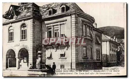 Cartes postales Militaria Bitschwiller La mairie apres le bombardement